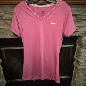 Women's Pink Nike Pro Shirt Size Large